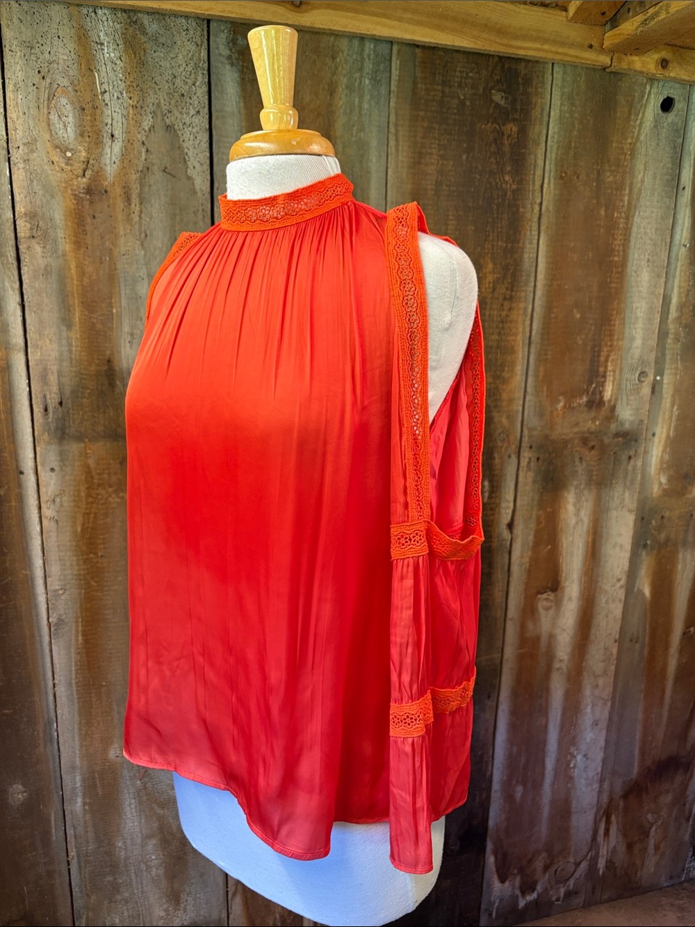 Collective Concepts Intricate Embroidered Ribbon Detail Fall Blouse Size Small
